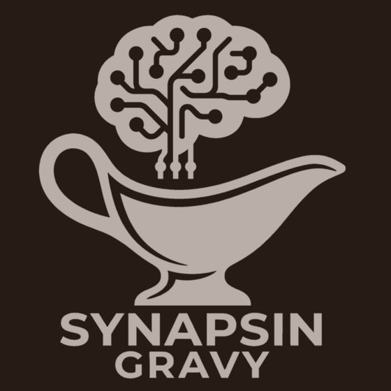 Synapsin Gravy Workshop — a gravy boat with a circuit-board brain
